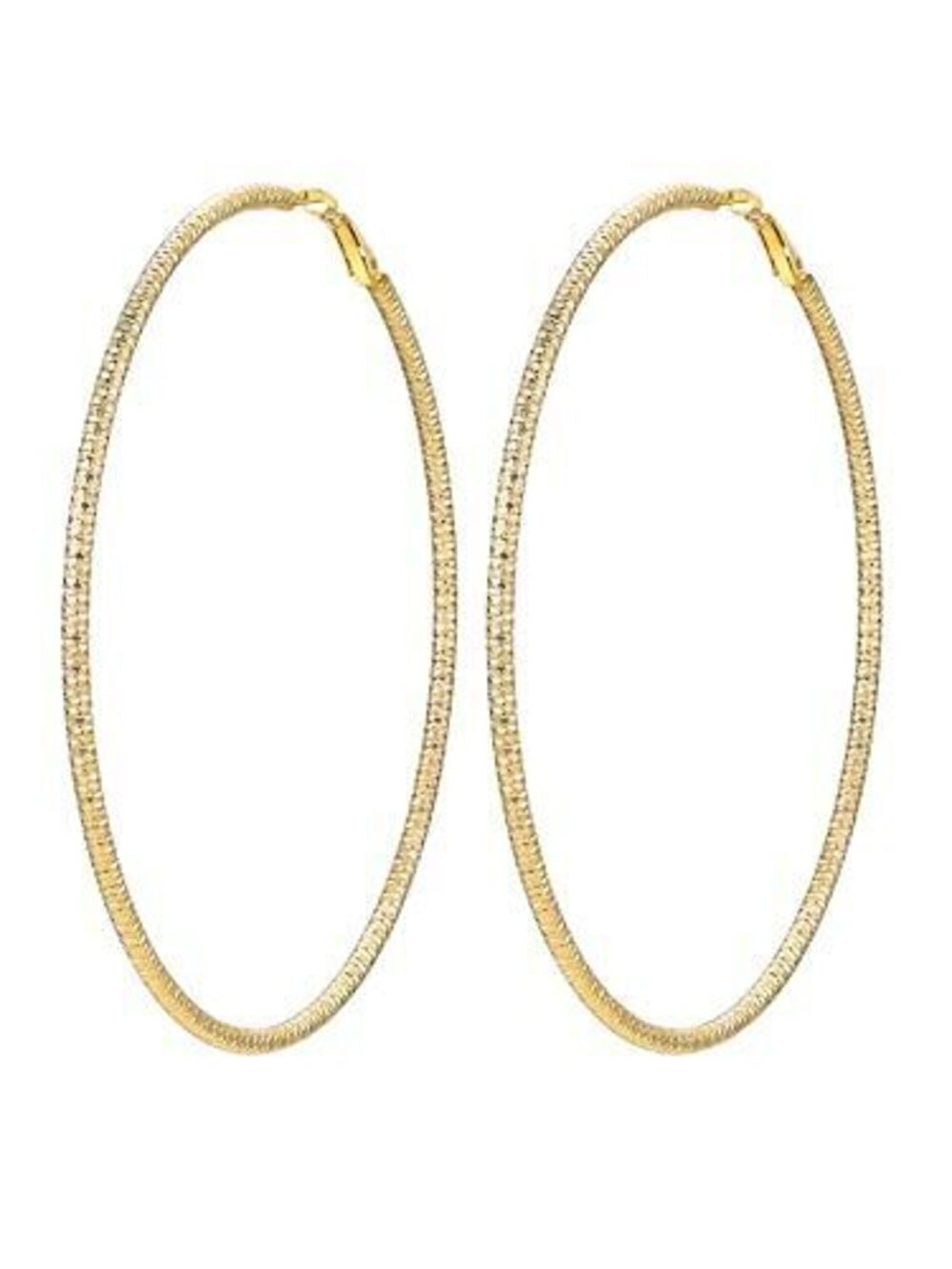 6540 100mm Oversized Hoop Earrings 18K Gold Plated Extra Large Hoops Chunky